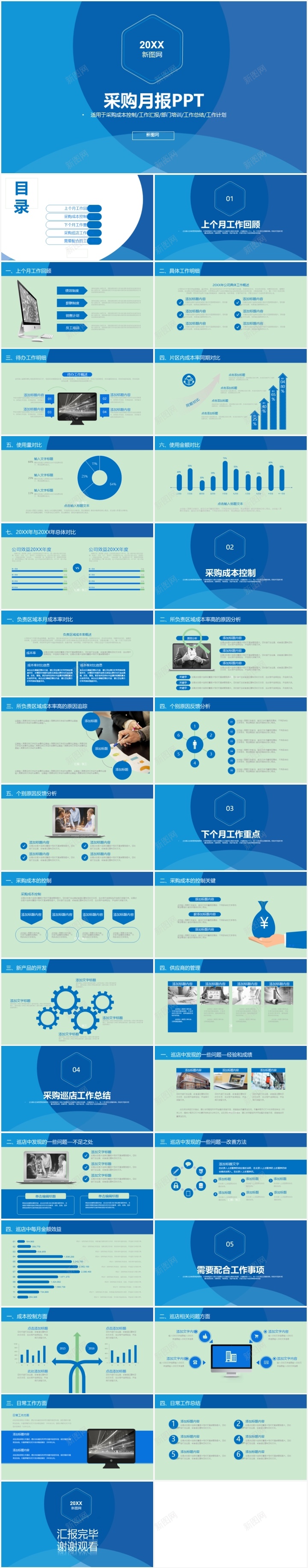 采购月报主题通用PPT模板_肥猫办公 https://flmac.com 主题 月报 模板 通用 采购